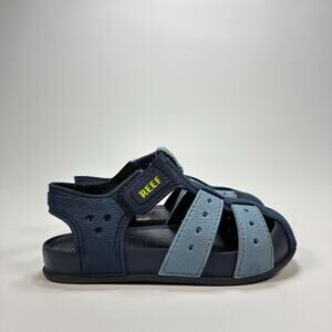 Reef Little Water Beachy Sandals Blue Navy Adjustable Straps Kids Boys Size 8